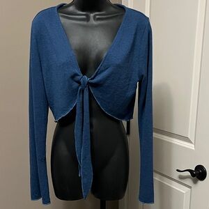 Ardene Deep Blue Tie-Front Cardigan